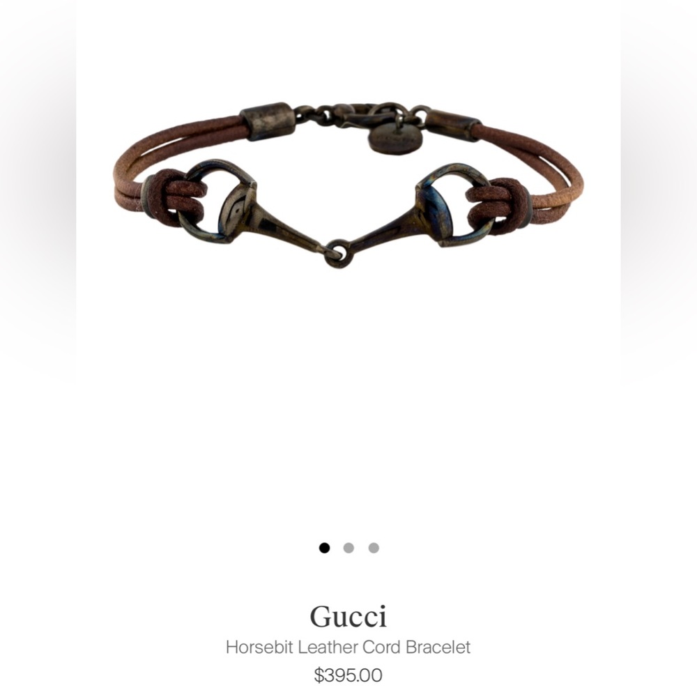 GUCCI Horsebit Leather Cord Bracelet